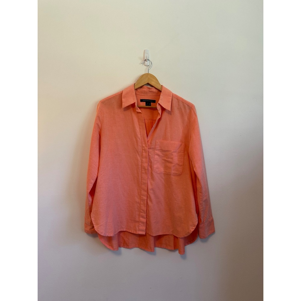 French Connection Coral 100% Cotton Long Sleeve‎ Button Down Shirt | Size Small